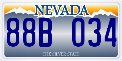 NV license plate 88B034