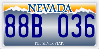NV license plate 88B036