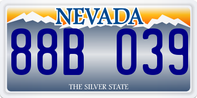 NV license plate 88B039