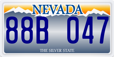 NV license plate 88B047