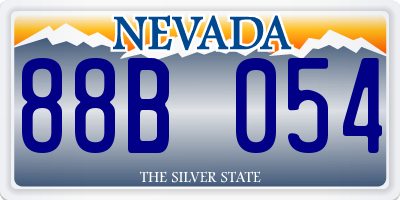 NV license plate 88B054
