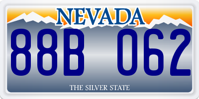 NV license plate 88B062