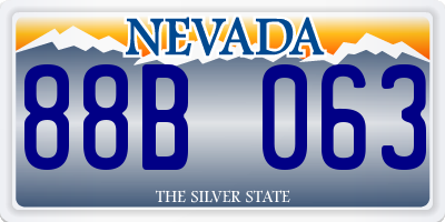 NV license plate 88B063