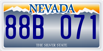 NV license plate 88B071
