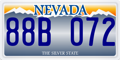 NV license plate 88B072