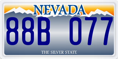 NV license plate 88B077