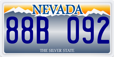 NV license plate 88B092