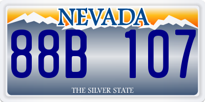 NV license plate 88B107