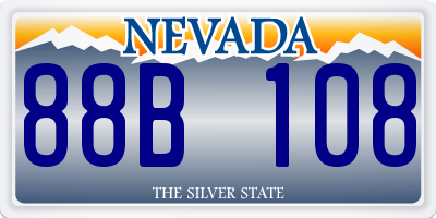 NV license plate 88B108