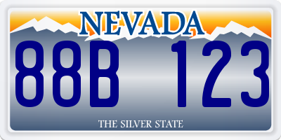 NV license plate 88B123