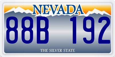 NV license plate 88B192