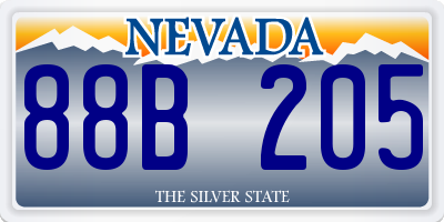 NV license plate 88B205