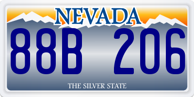 NV license plate 88B206