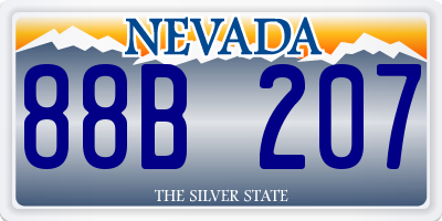 NV license plate 88B207