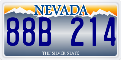 NV license plate 88B214