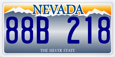 NV license plate 88B218