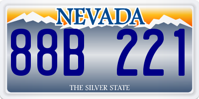 NV license plate 88B221