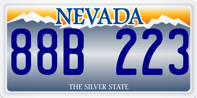 NV license plate 88B223