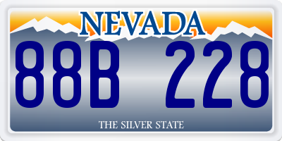NV license plate 88B228