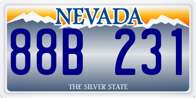 NV license plate 88B231