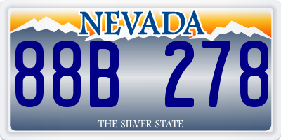 NV license plate 88B278