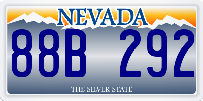 NV license plate 88B292