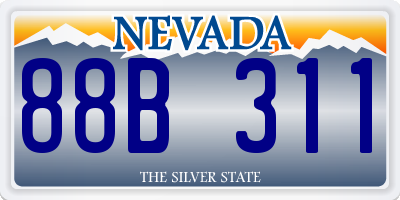 NV license plate 88B311