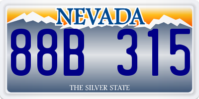 NV license plate 88B315