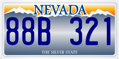 NV license plate 88B321
