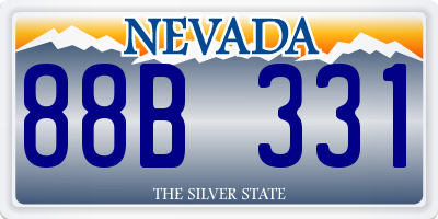 NV license plate 88B331