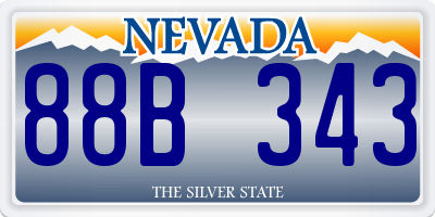 NV license plate 88B343