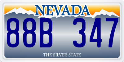 NV license plate 88B347