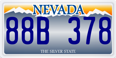 NV license plate 88B378