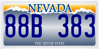 NV license plate 88B383
