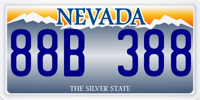 NV license plate 88B388