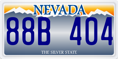 NV license plate 88B404