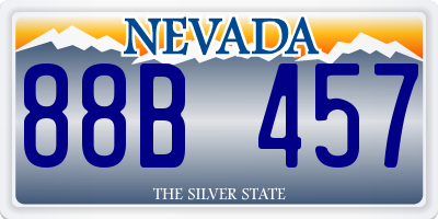 NV license plate 88B457