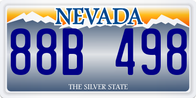 NV license plate 88B498