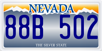 NV license plate 88B502