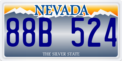 NV license plate 88B524