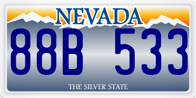 NV license plate 88B533