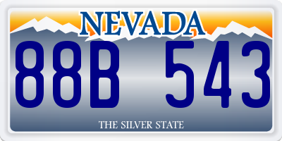 NV license plate 88B543