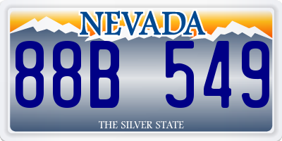 NV license plate 88B549