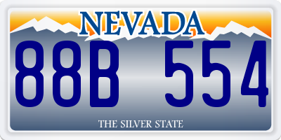 NV license plate 88B554