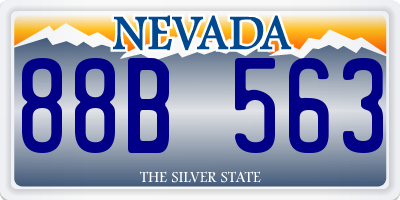 NV license plate 88B563