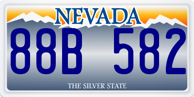 NV license plate 88B582