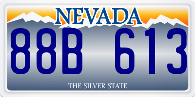 NV license plate 88B613
