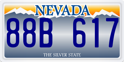 NV license plate 88B617
