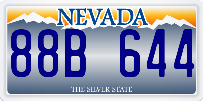 NV license plate 88B644