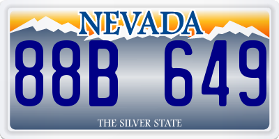 NV license plate 88B649